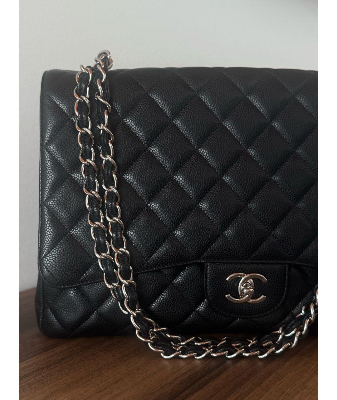 CHANEL Черная кожаная сумка через плечо, фото 6