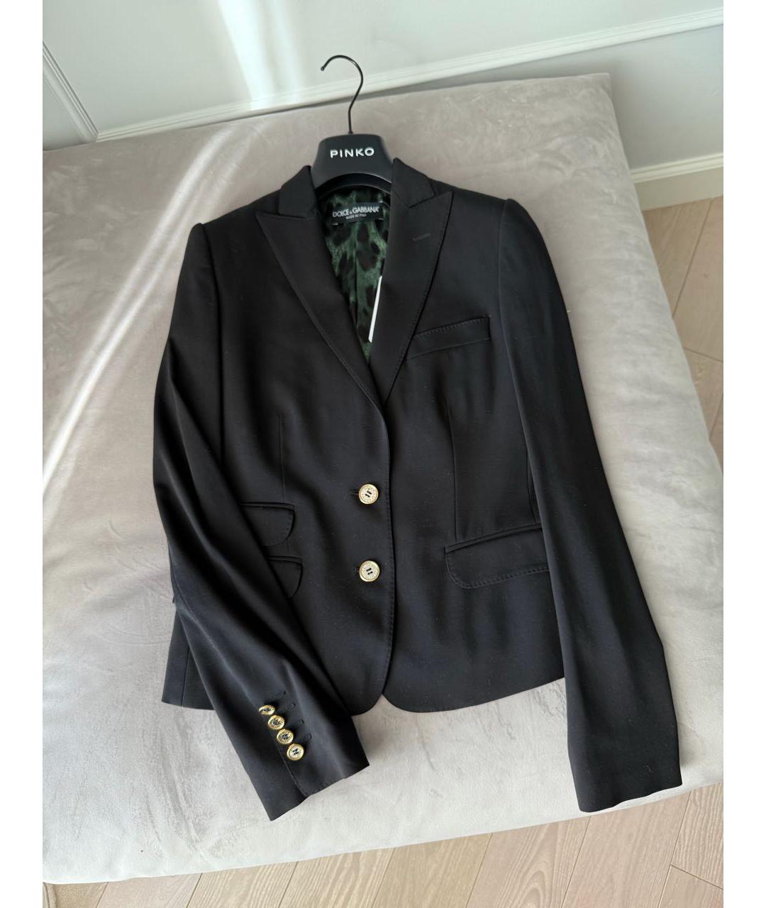 DOLCE&GABBANA Черный шелковый жакет/пиджак, фото 5