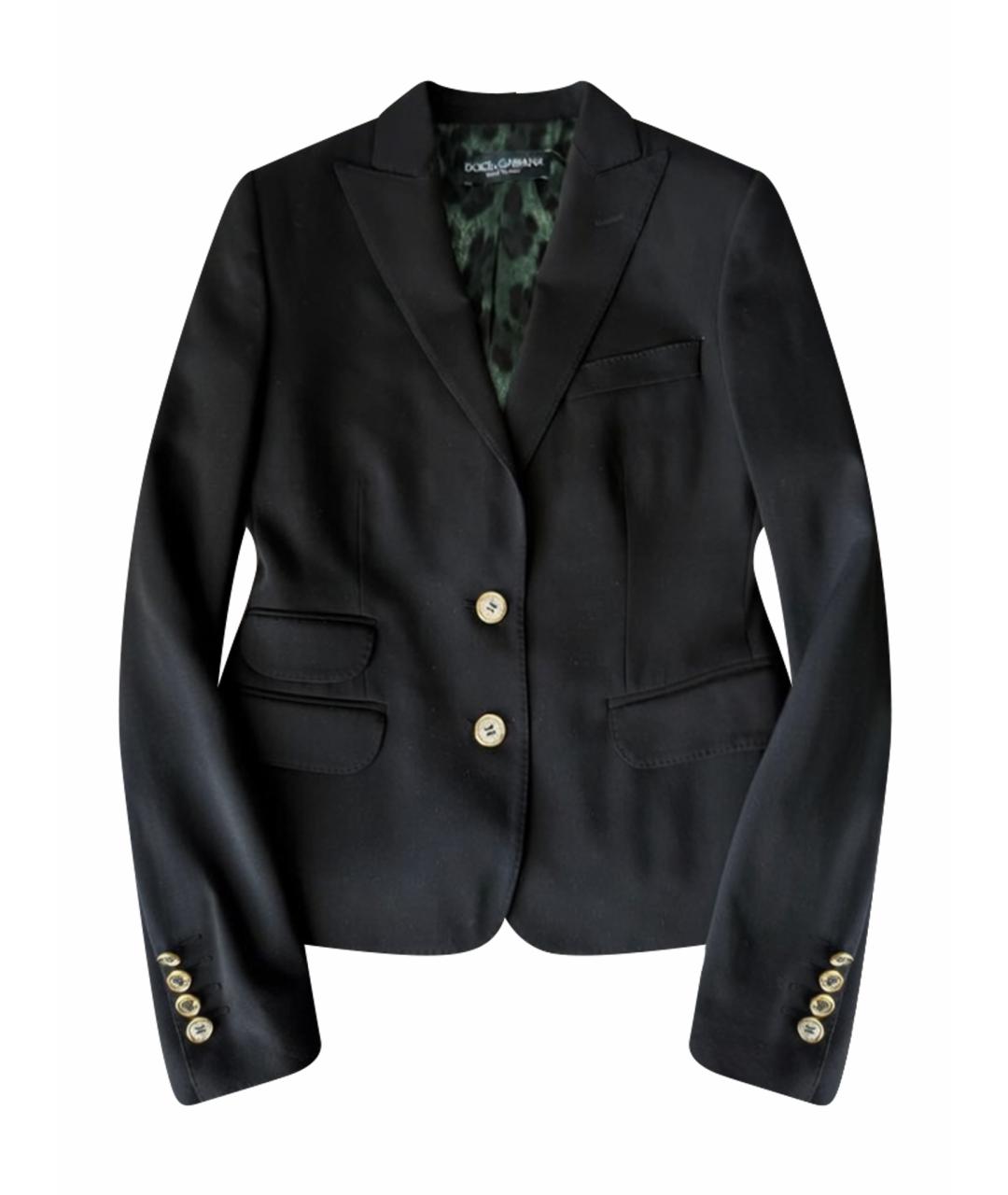 DOLCE&GABBANA Черный шелковый жакет/пиджак, фото 1