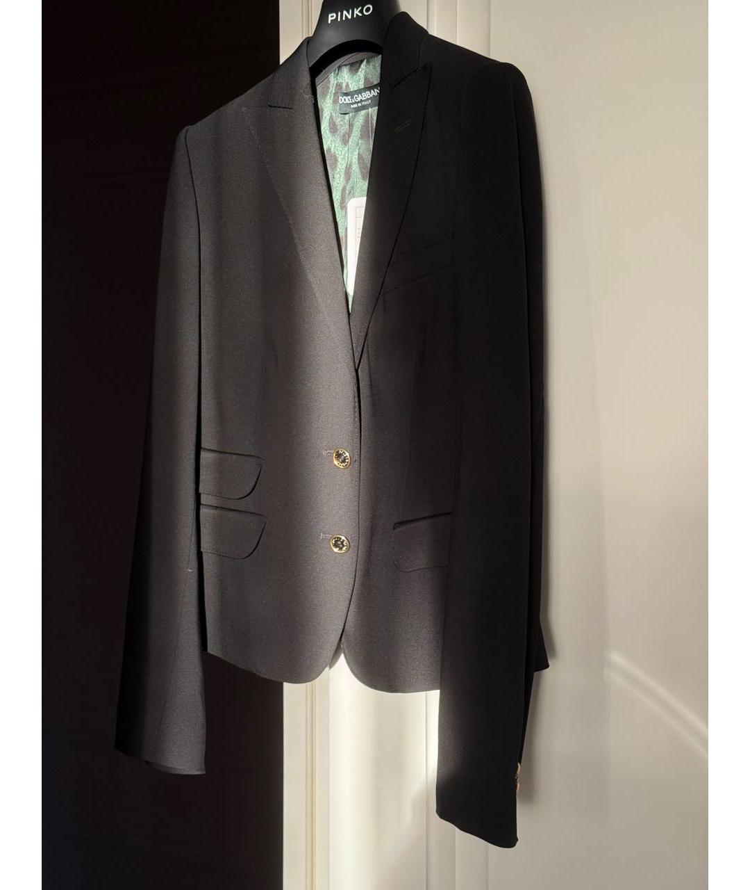 DOLCE&GABBANA Черный шелковый жакет/пиджак, фото 2