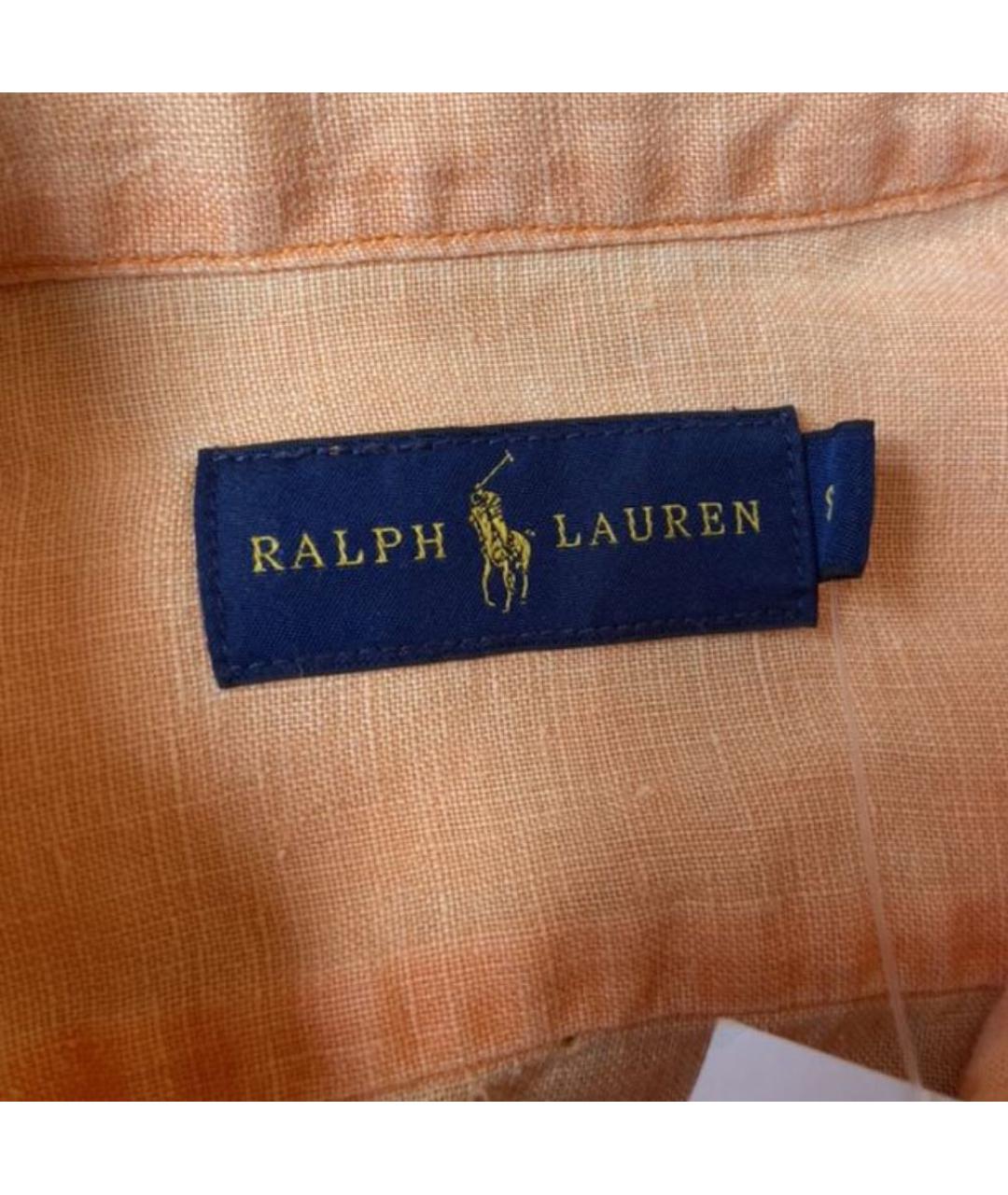 RALPH LAUREN Оранжевая льняная рубашка, фото 4