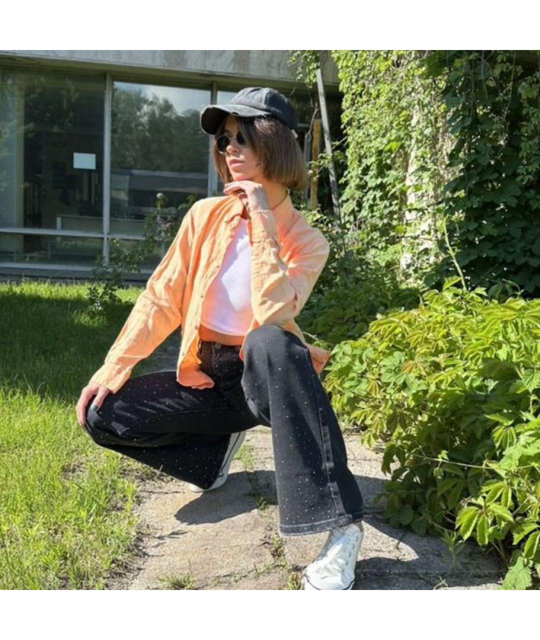 RALPH LAUREN Оранжевая льняная рубашка, фото 8