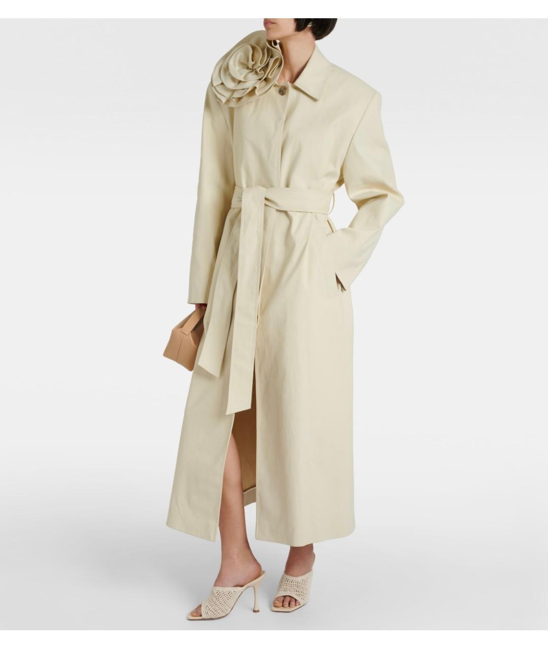 MAGDA BUTRYM Бежевый хлопко-эластановый тренч/плащ, фото 5