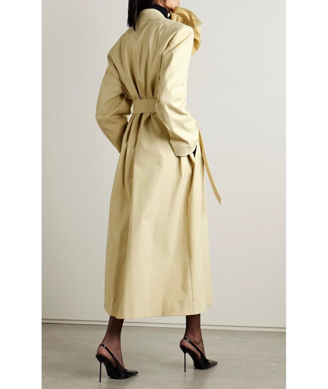 MAGDA BUTRYM Бежевый хлопко-эластановый тренч/плащ, фото 3