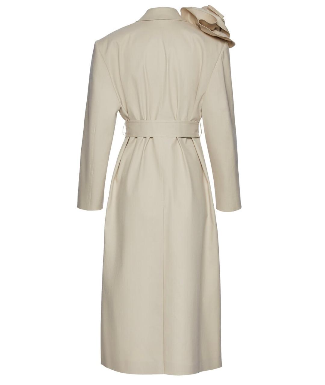 MAGDA BUTRYM Бежевый хлопко-эластановый тренч/плащ, фото 9