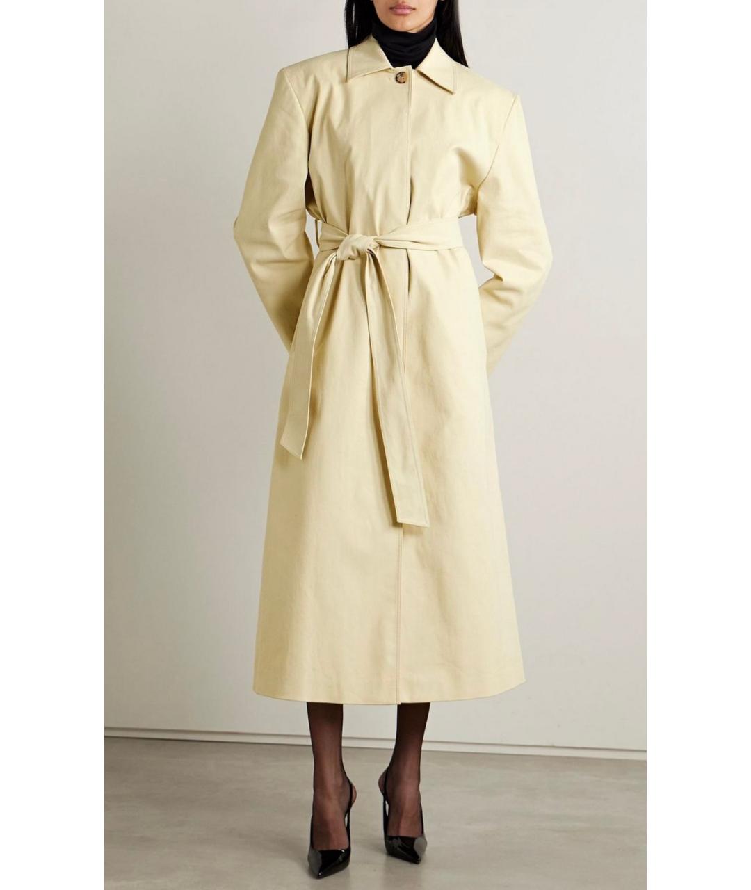 MAGDA BUTRYM Бежевый хлопко-эластановый тренч/плащ, фото 4