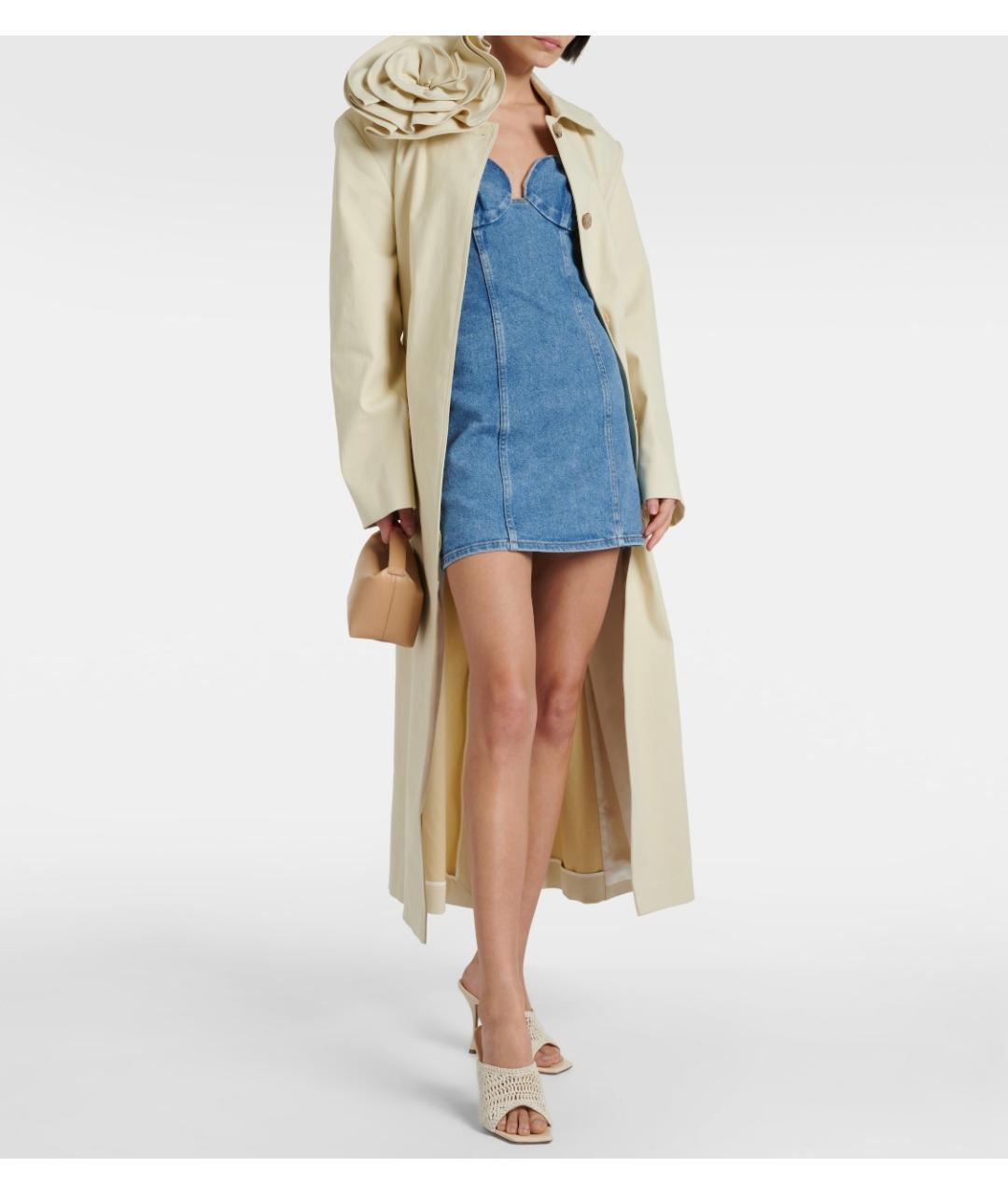 MAGDA BUTRYM Бежевый хлопко-эластановый тренч/плащ, фото 6