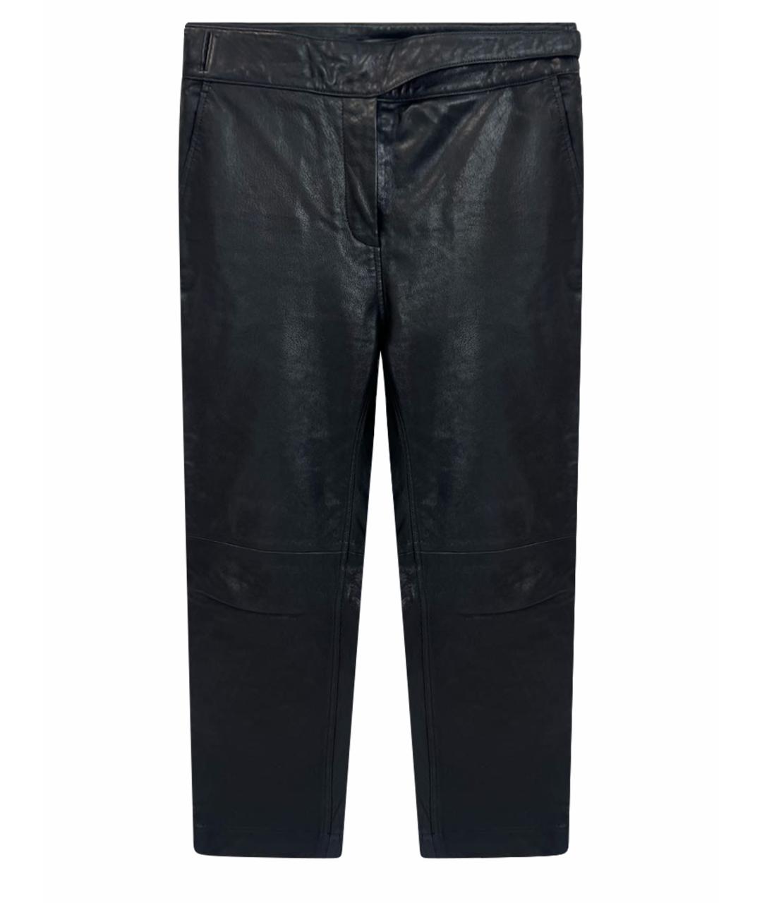 RAG & BONE Черные кожаные прямые брюки, фото 1