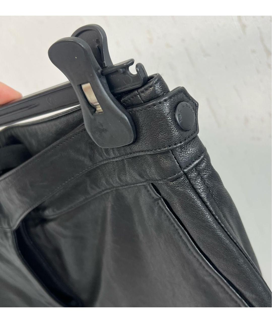 RAG & BONE Черные кожаные прямые брюки, фото 4