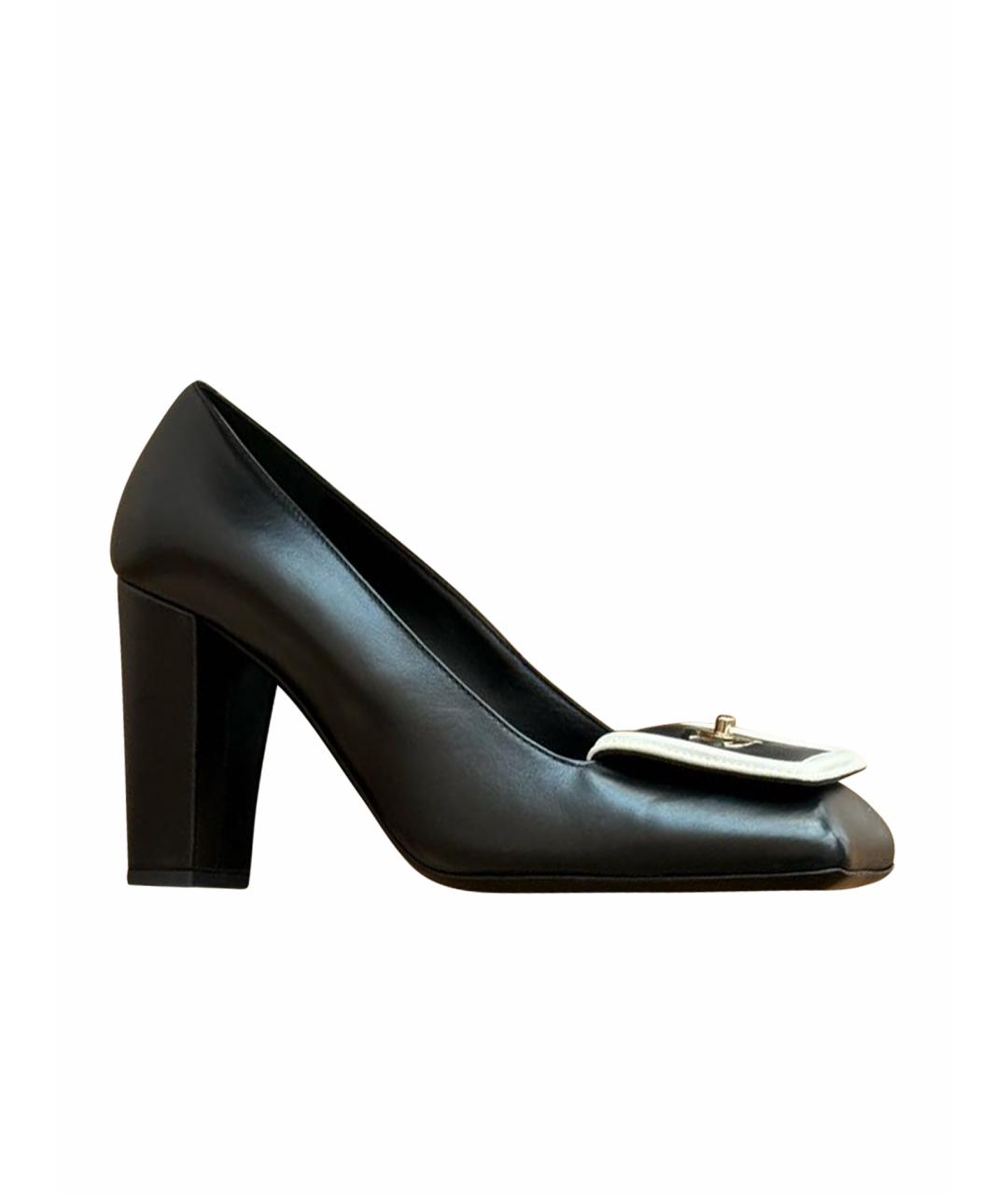 CHANEL Черные кожаные туфли, фото 4