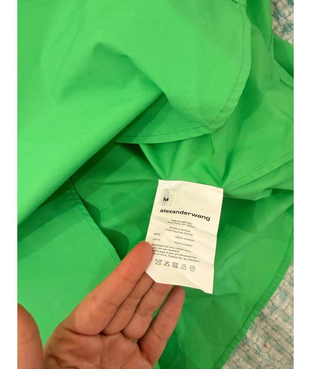 ALEXANDER WANG Зеленая хлопковая рубашка, фото 4