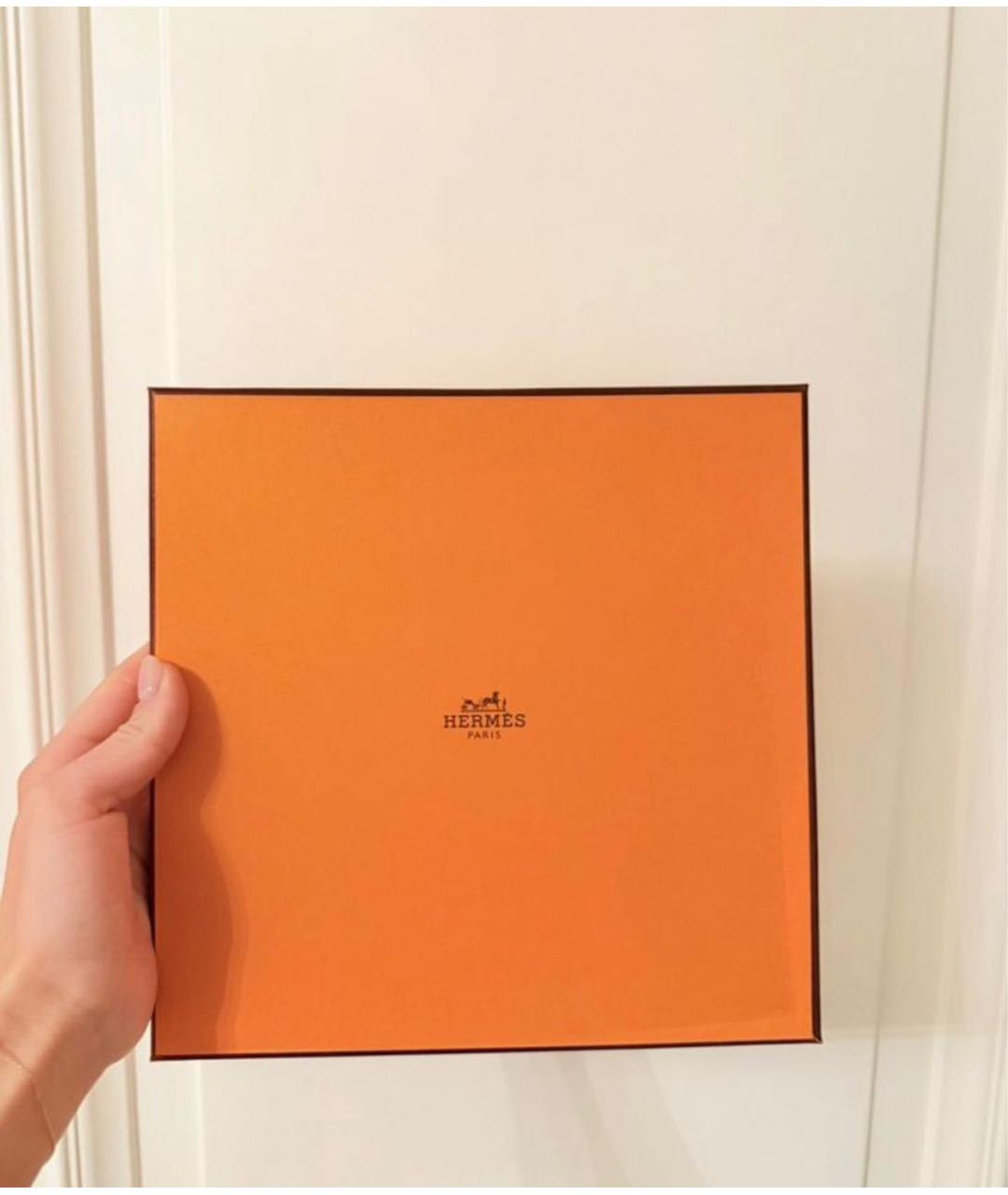 HERMES Белый шелковый платок, фото 4