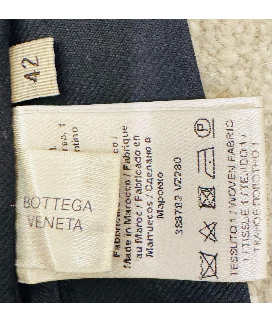 BOTTEGA VENETA Темно-синяя шерстяная юбка мини, фото 4