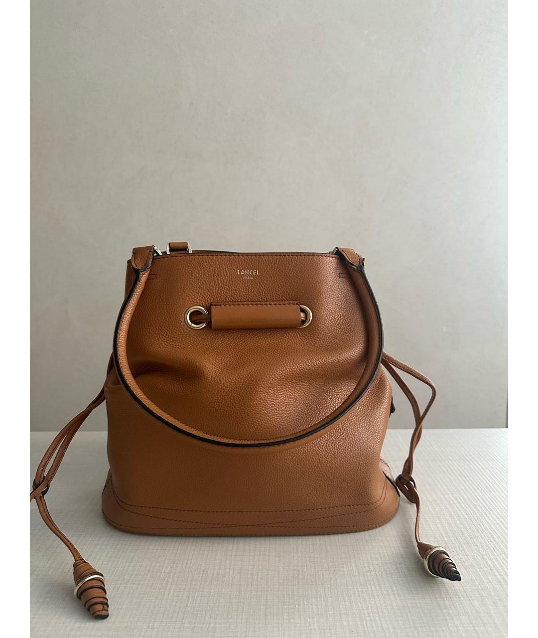 LANCEL Оранжевая кожаная сумка тоут, фото 2