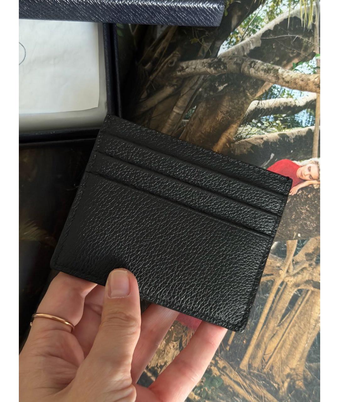 PRADA Черная кожаная визитница, фото 2