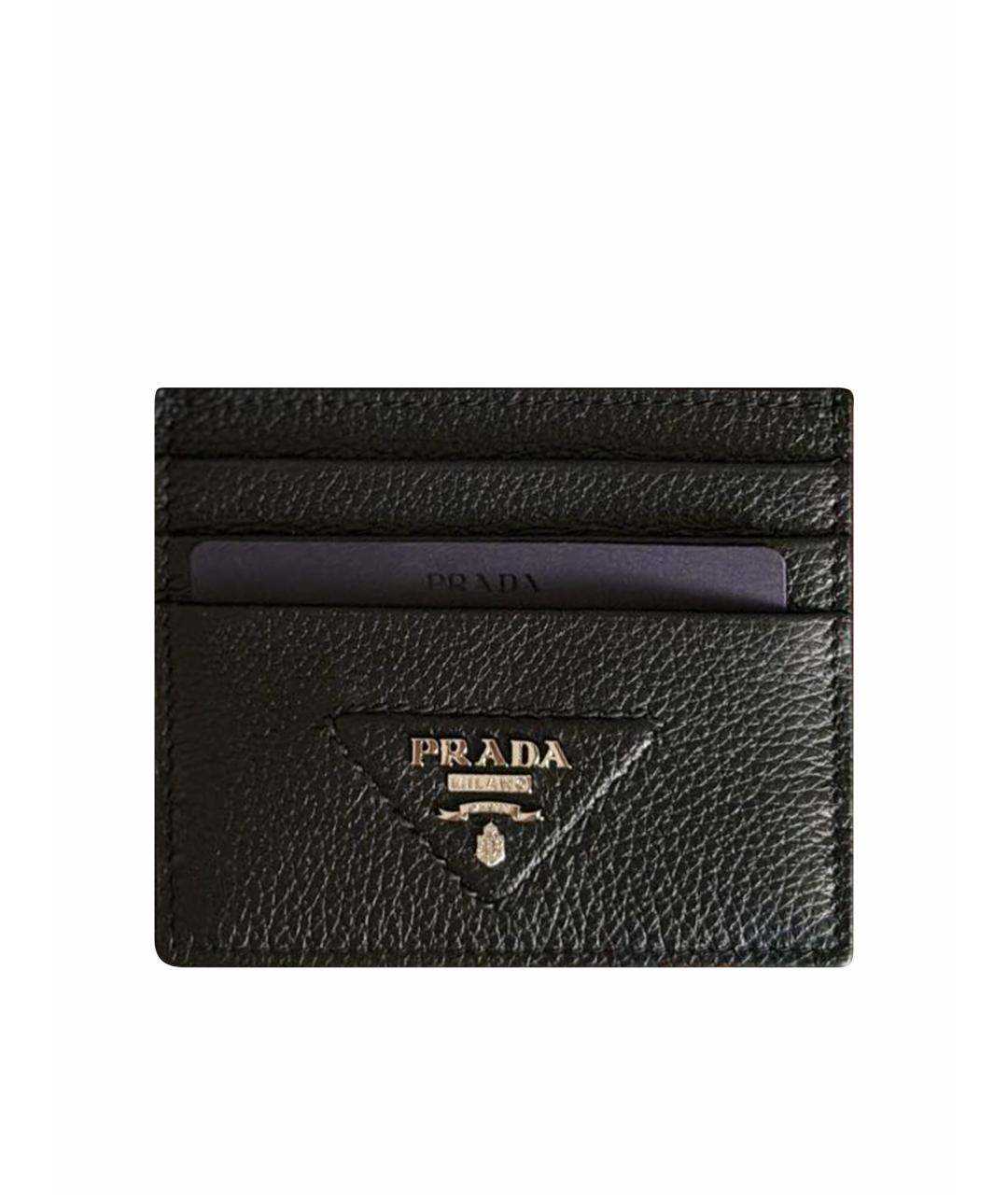 PRADA Черная кожаная визитница, фото 1