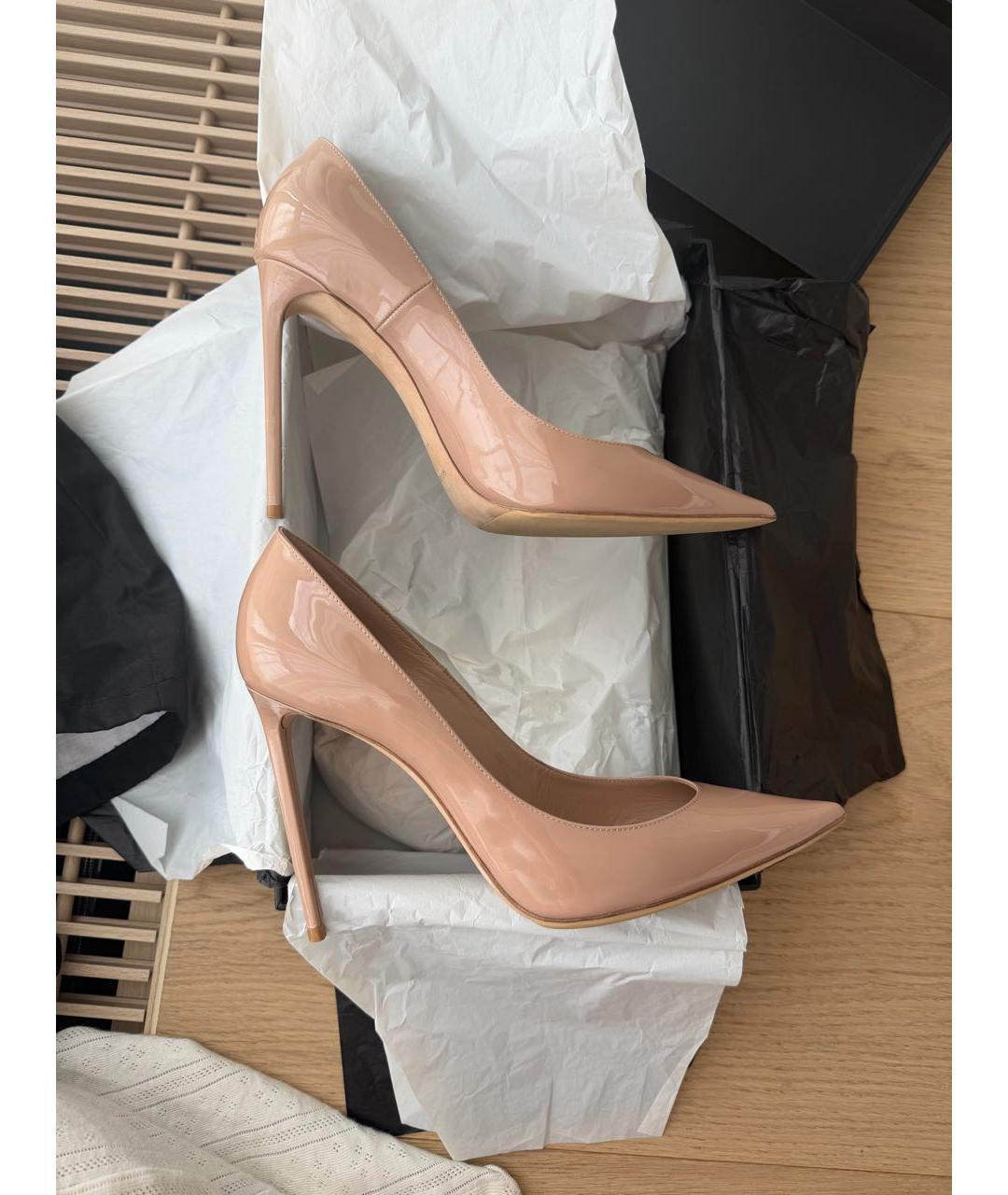 SAINT LAURENT Бежевые кожаные туфли, фото 3