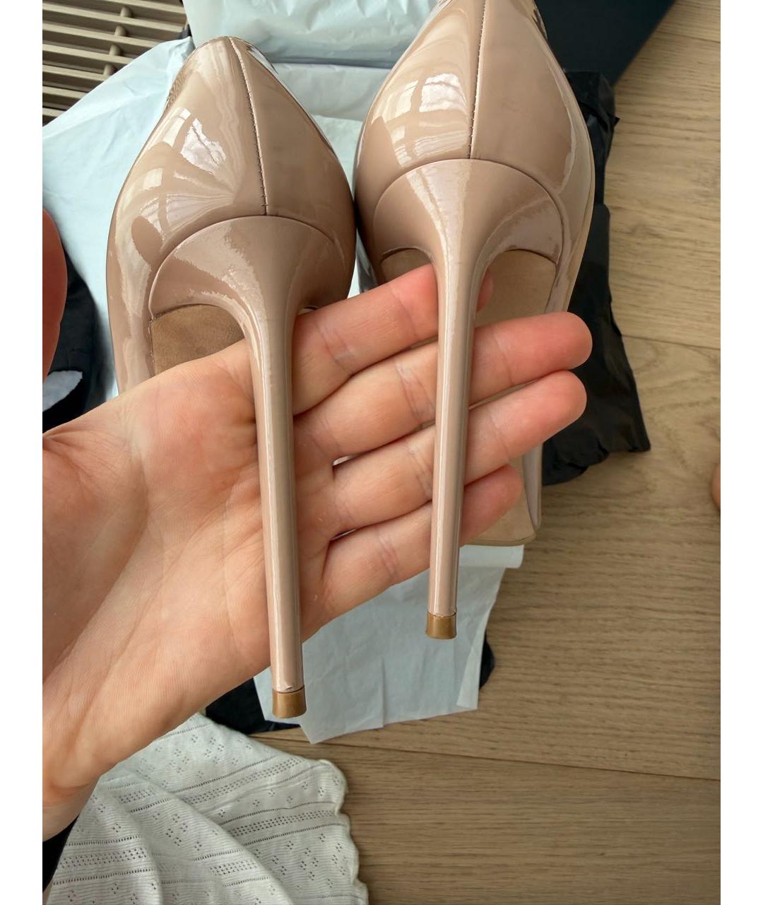 SAINT LAURENT Бежевые кожаные туфли, фото 4