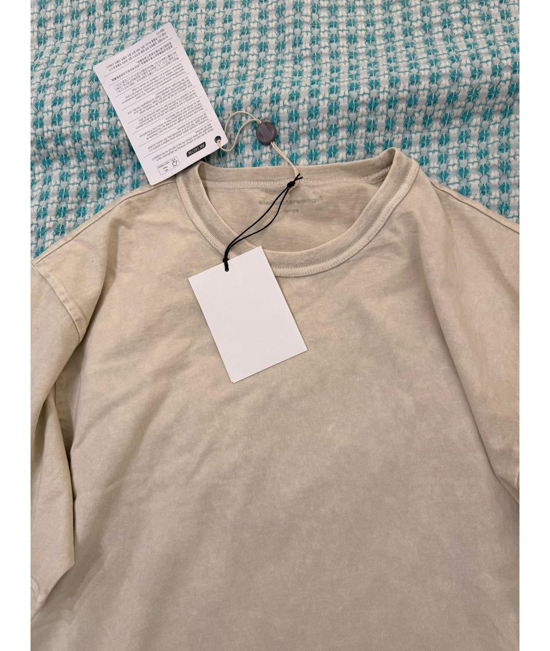 ALEXANDER WANG Бежевая хлопковая футболка, фото 3