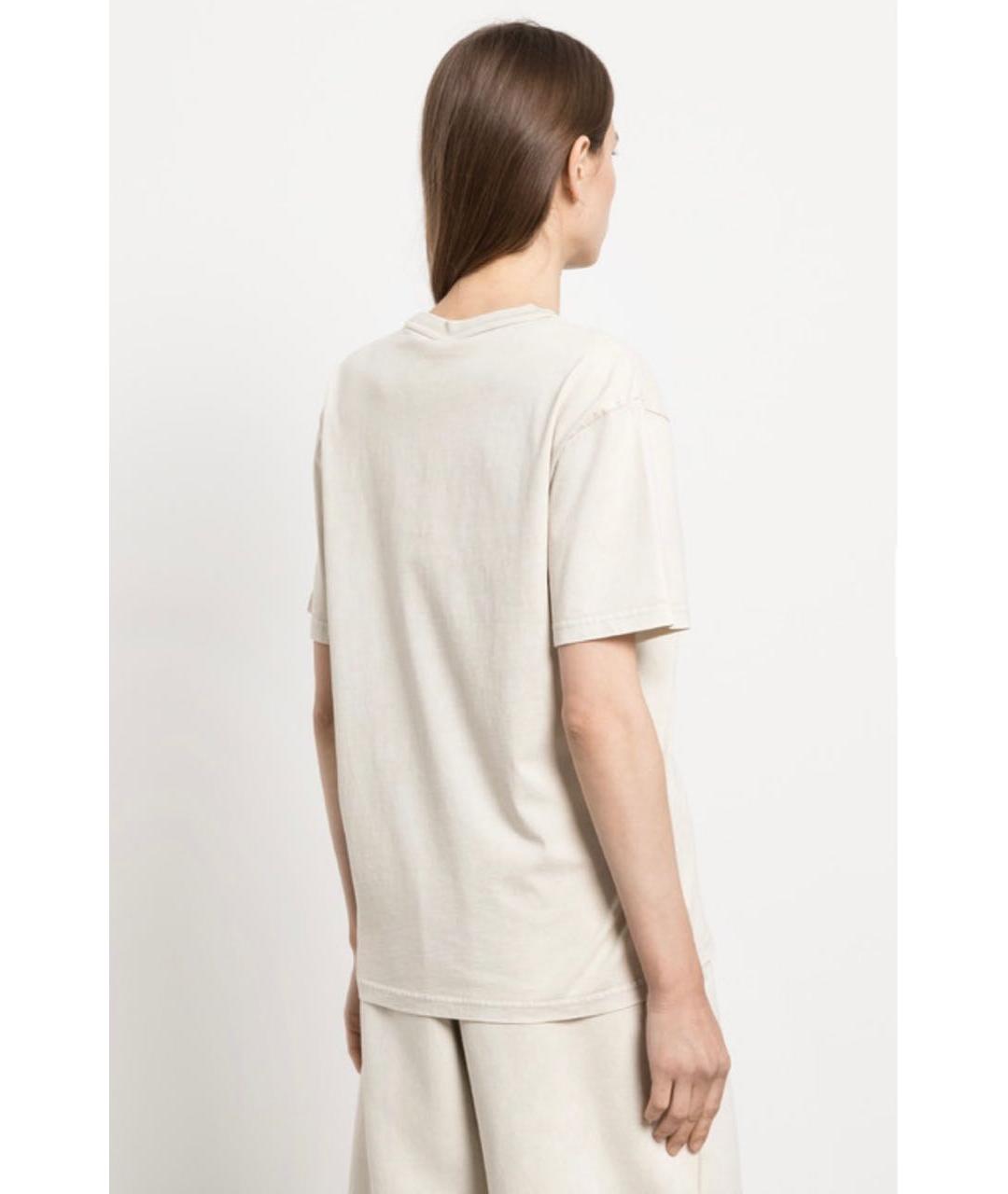 ALEXANDER WANG Бежевая хлопковая футболка, фото 8