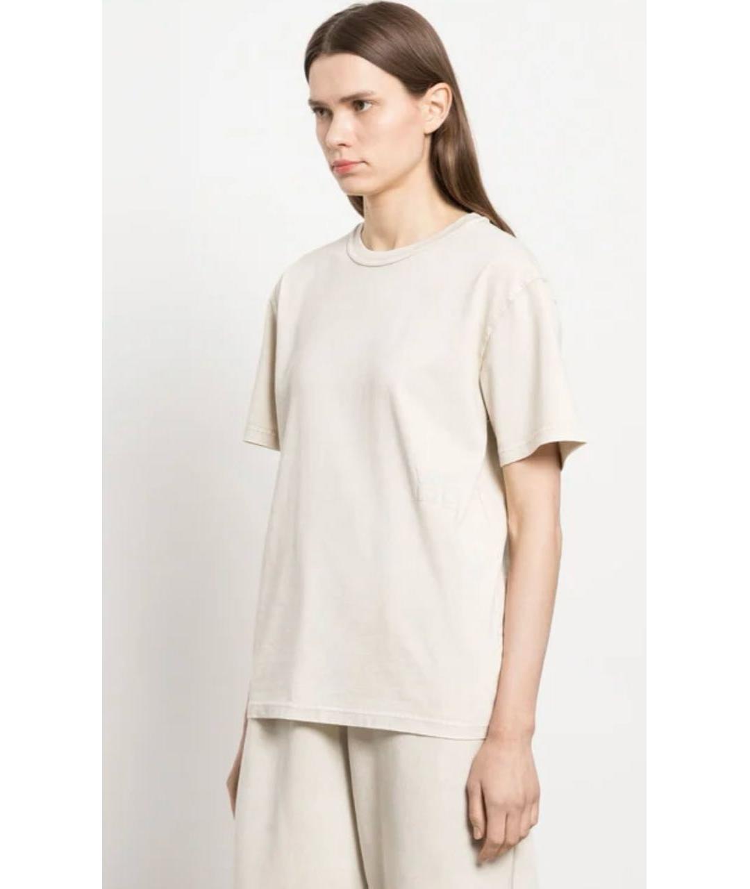 ALEXANDER WANG Бежевая хлопковая футболка, фото 7