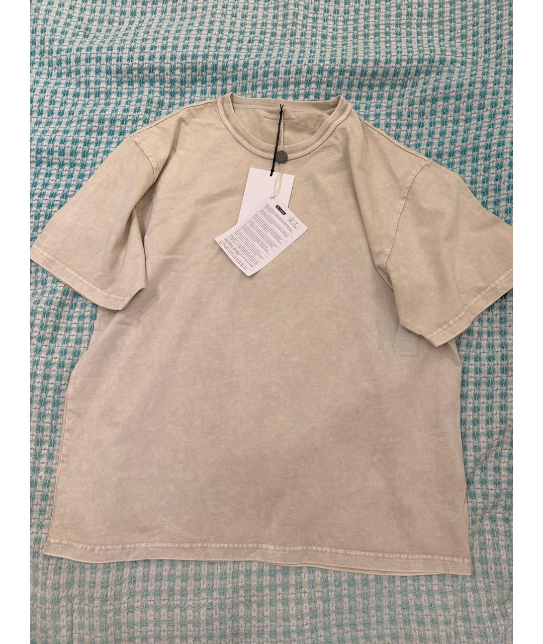 ALEXANDER WANG Бежевая хлопковая футболка, фото 2