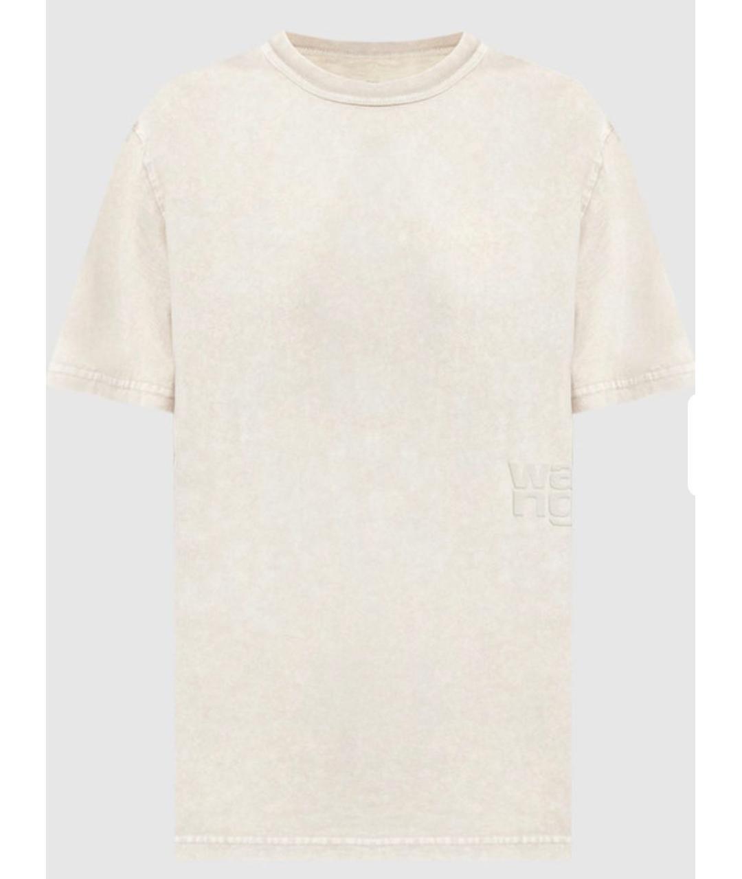 ALEXANDER WANG Бежевая хлопковая футболка, фото 9