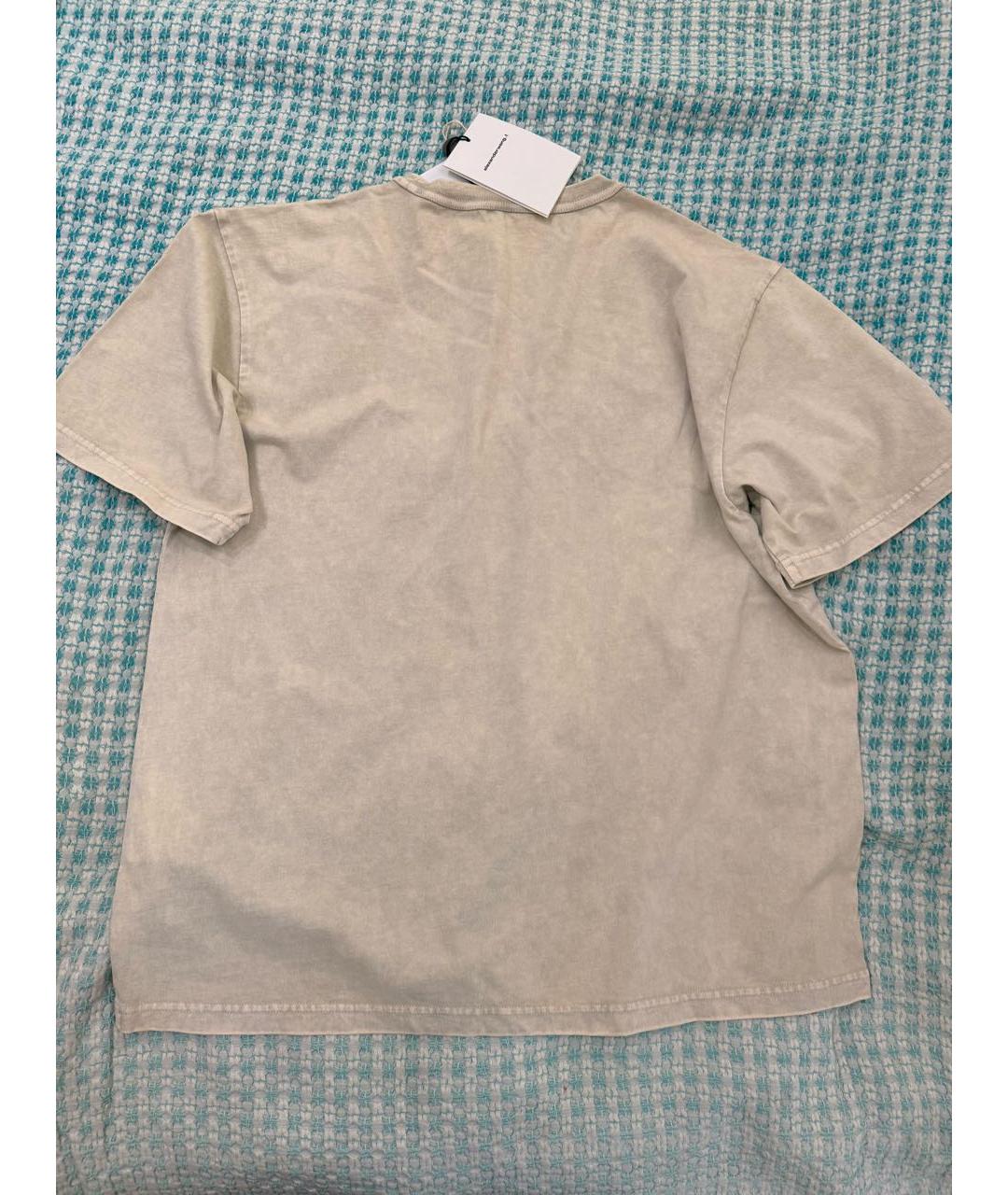 ALEXANDER WANG Бежевая хлопковая футболка, фото 6