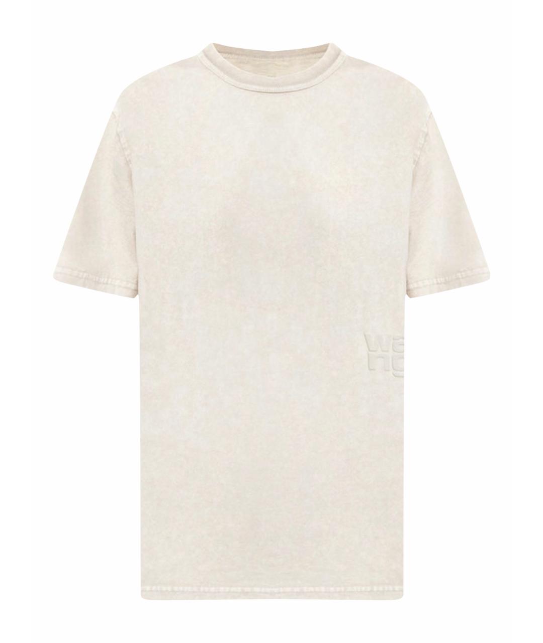 ALEXANDER WANG Бежевая хлопковая футболка, фото 1