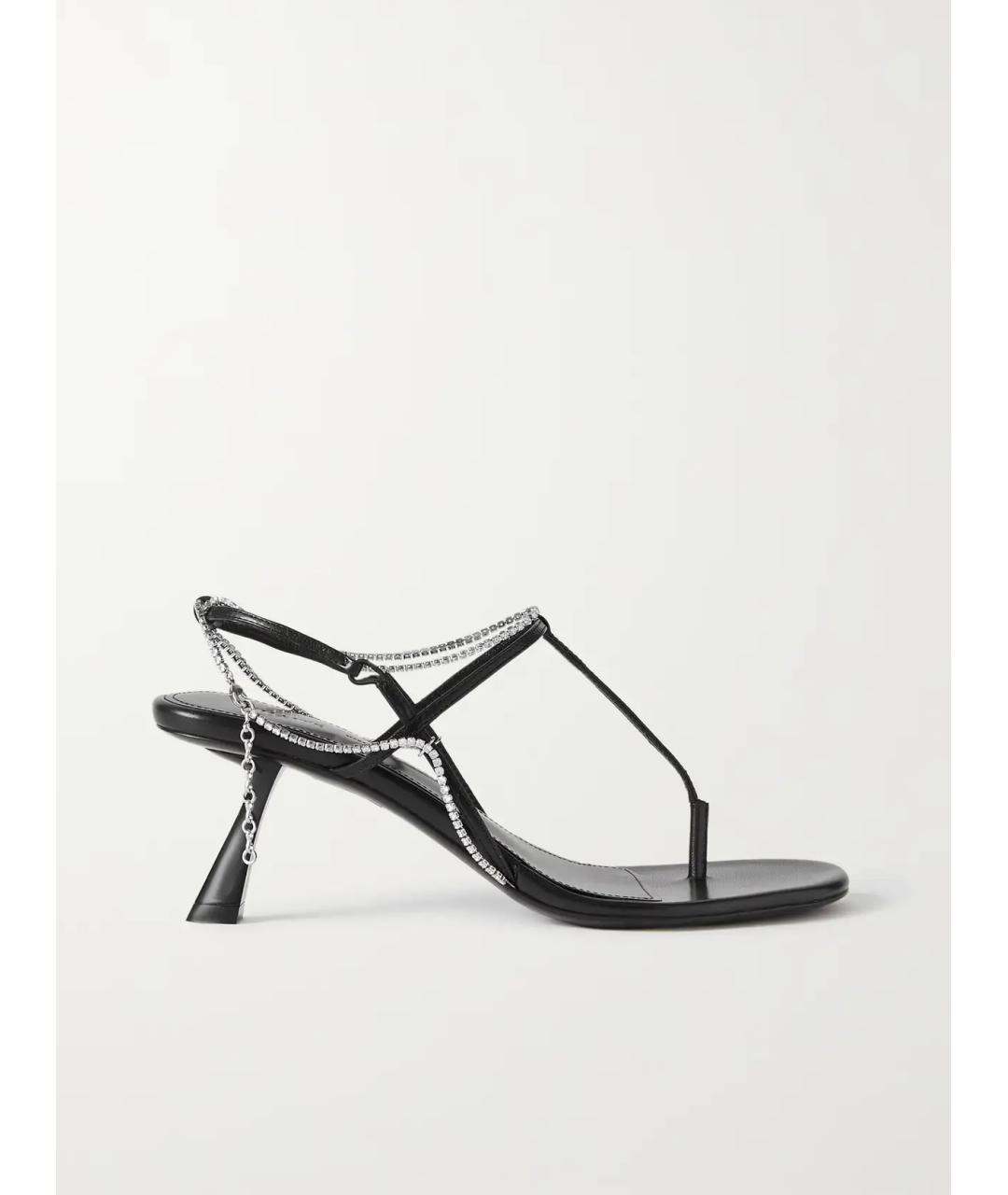 KHAITE Черные кожаные босоножки, фото 5