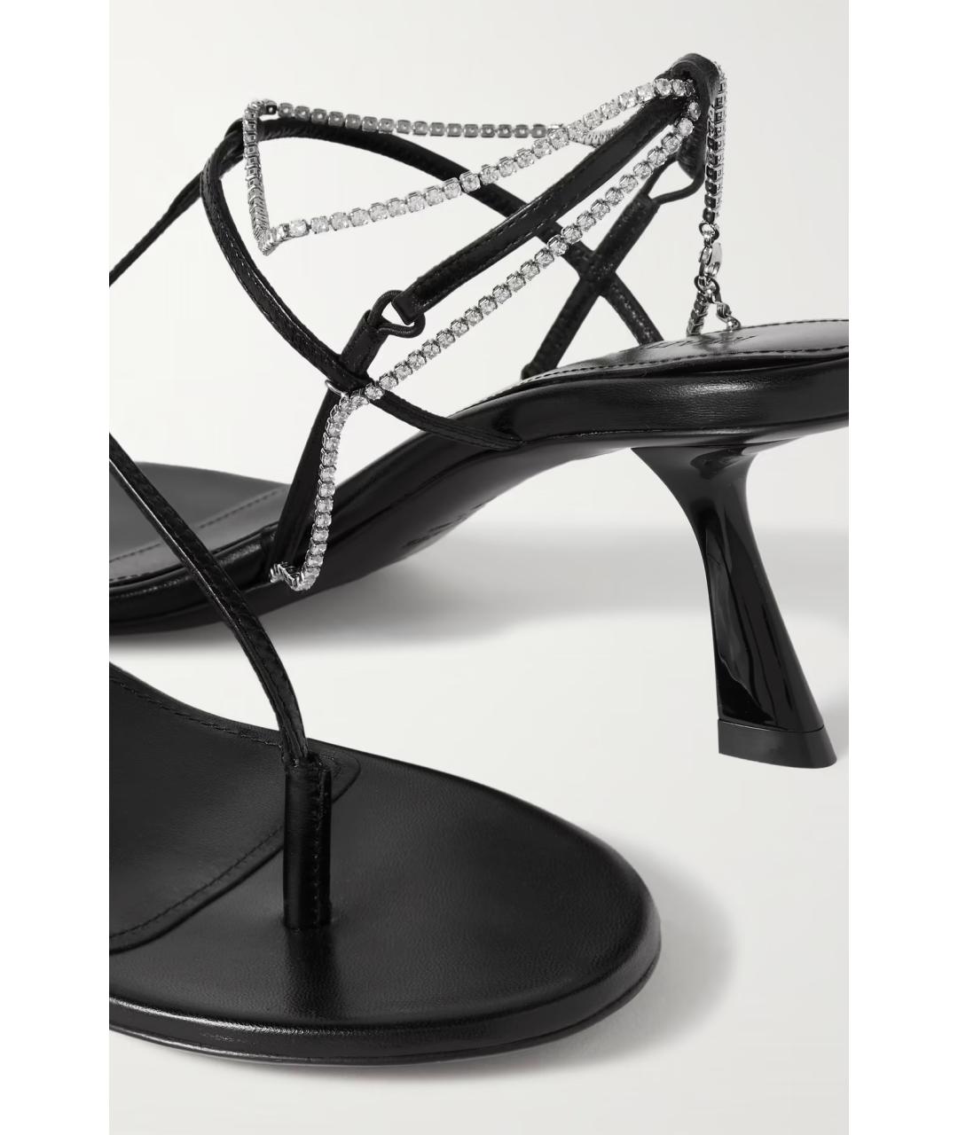 KHAITE Черные кожаные босоножки, фото 4
