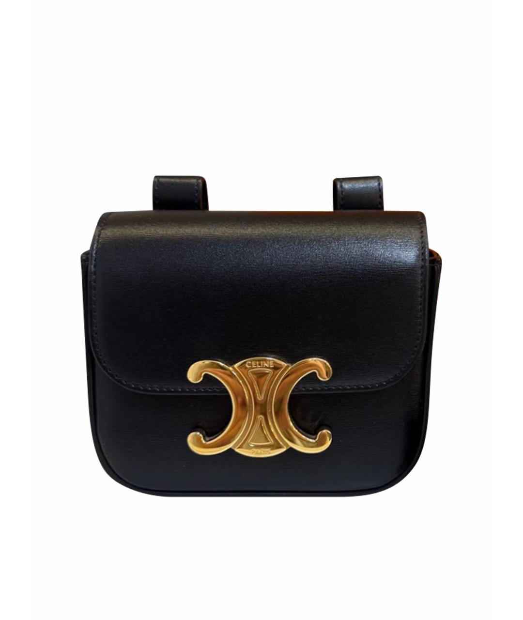 CELINE Черная кожаная поясная сумка, фото 1