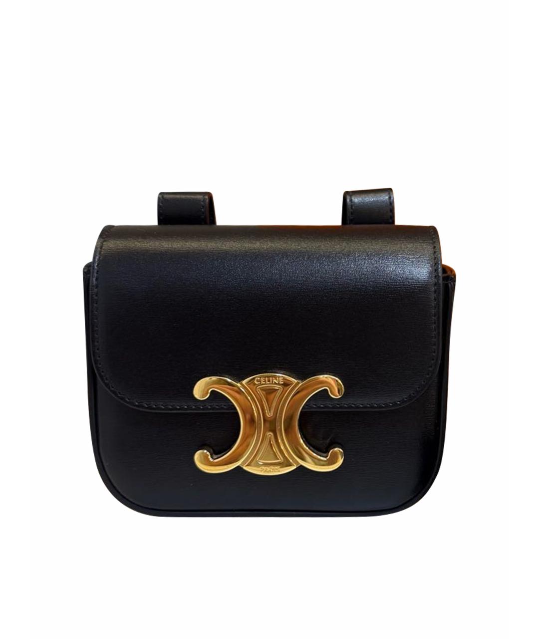 CELINE Черная кожаная поясная сумка, фото 7