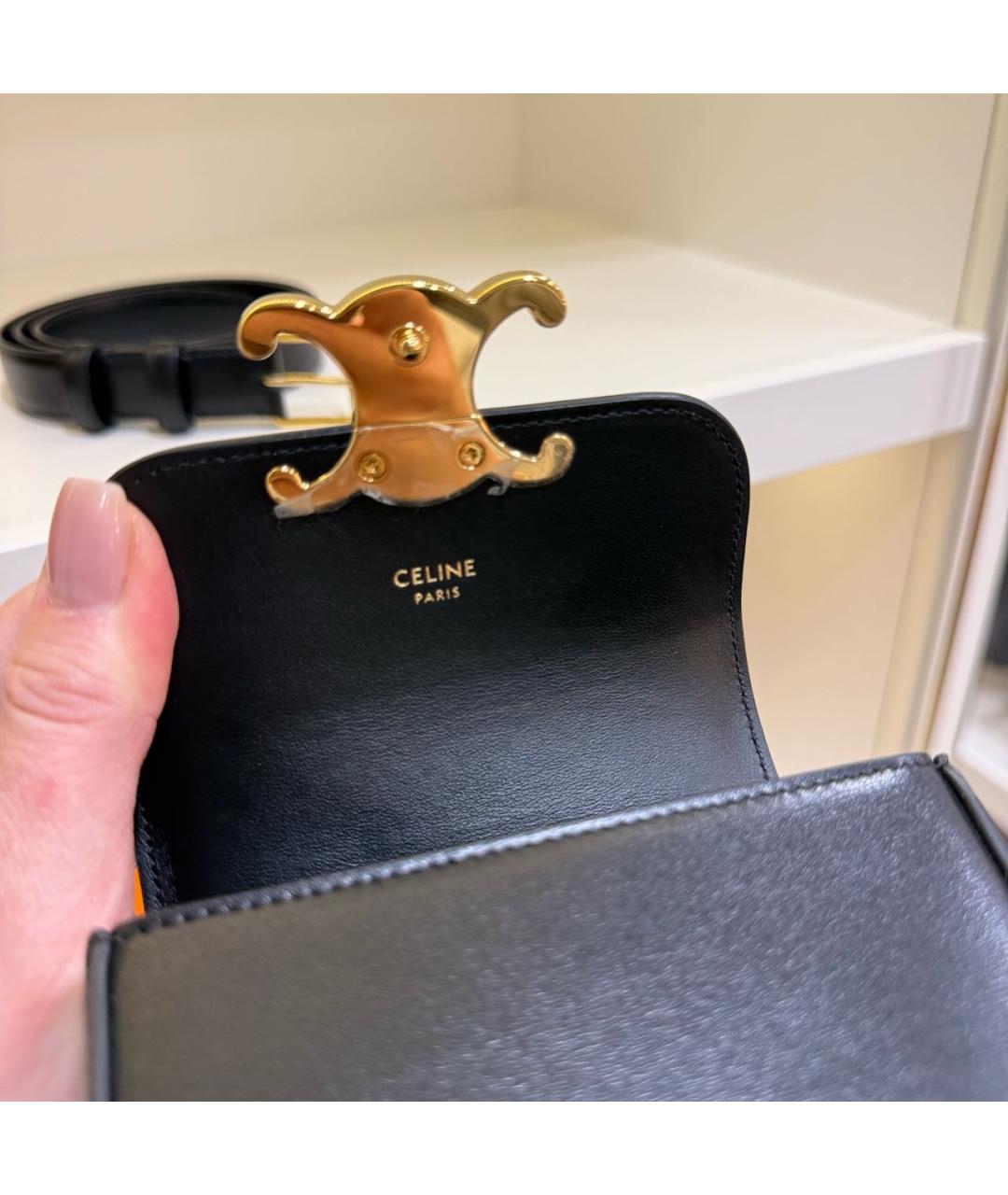 CELINE Черная кожаная поясная сумка, фото 2