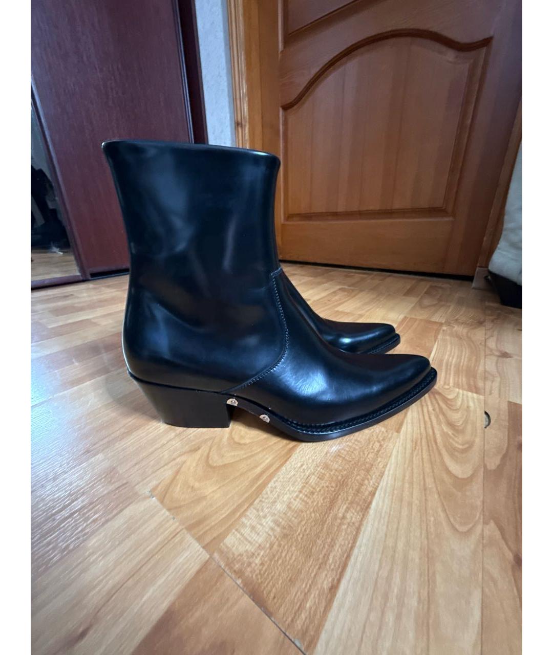CALVIN KLEIN Черные высокие ботинки из лакированной кожи, фото 7