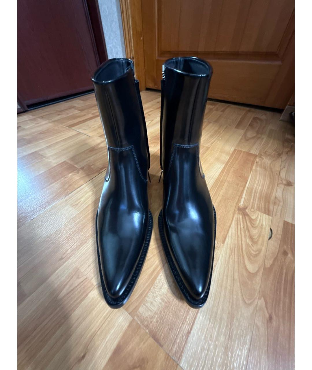 CALVIN KLEIN Черные высокие ботинки из лакированной кожи, фото 2