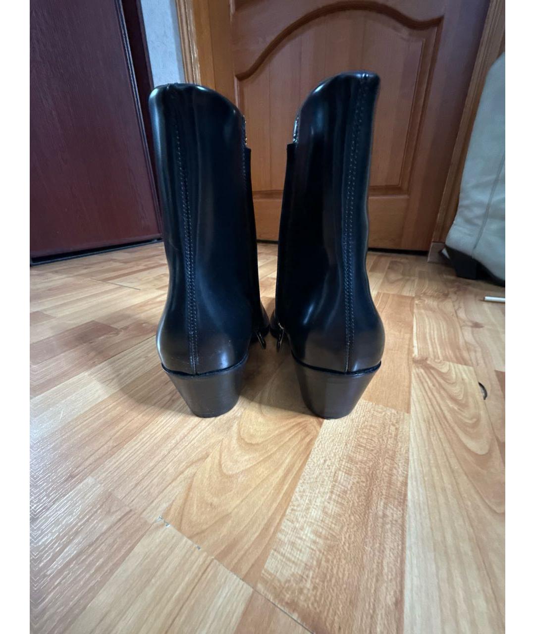 CALVIN KLEIN Черные высокие ботинки из лакированной кожи, фото 4