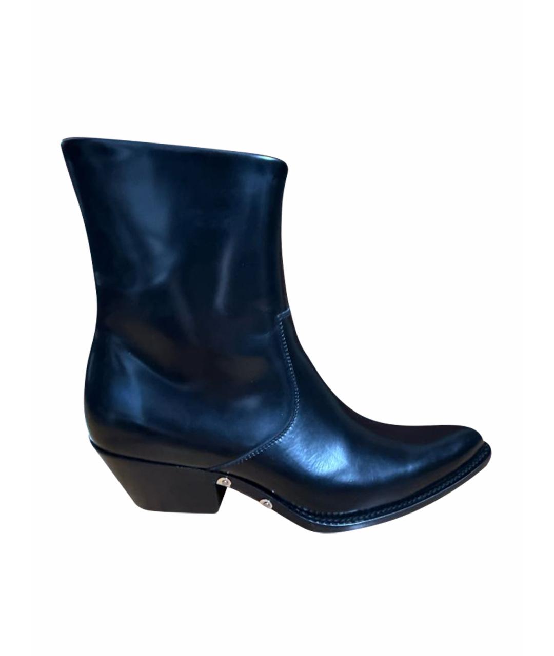 CALVIN KLEIN Черные высокие ботинки из лакированной кожи, фото 1