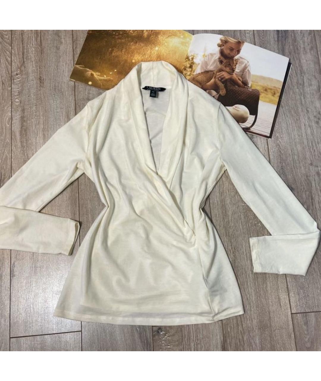 RALPH LAUREN Белый хлопковый джемпер / свитер, фото 4