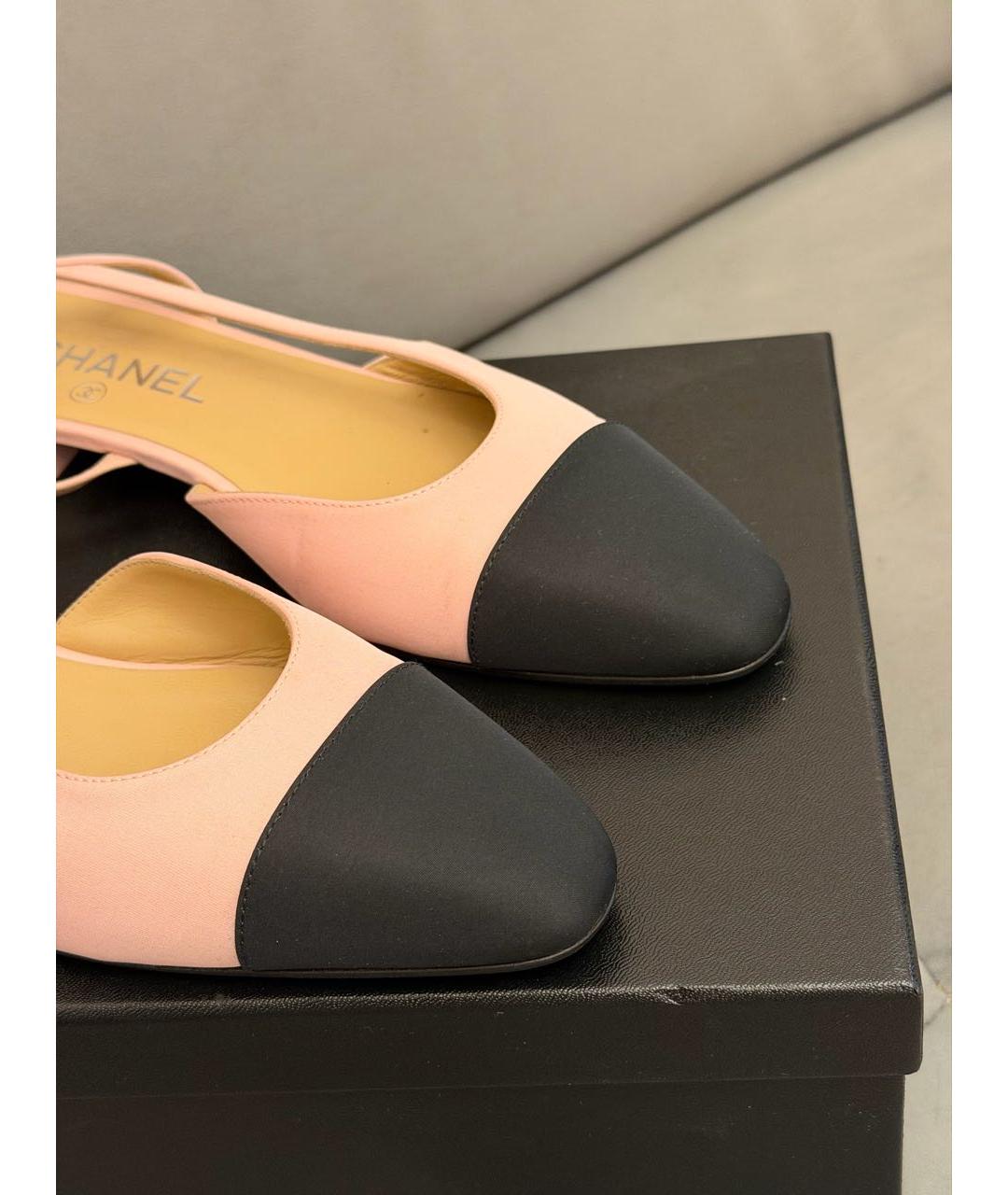 CHANEL Розовые текстильные туфли, фото 5