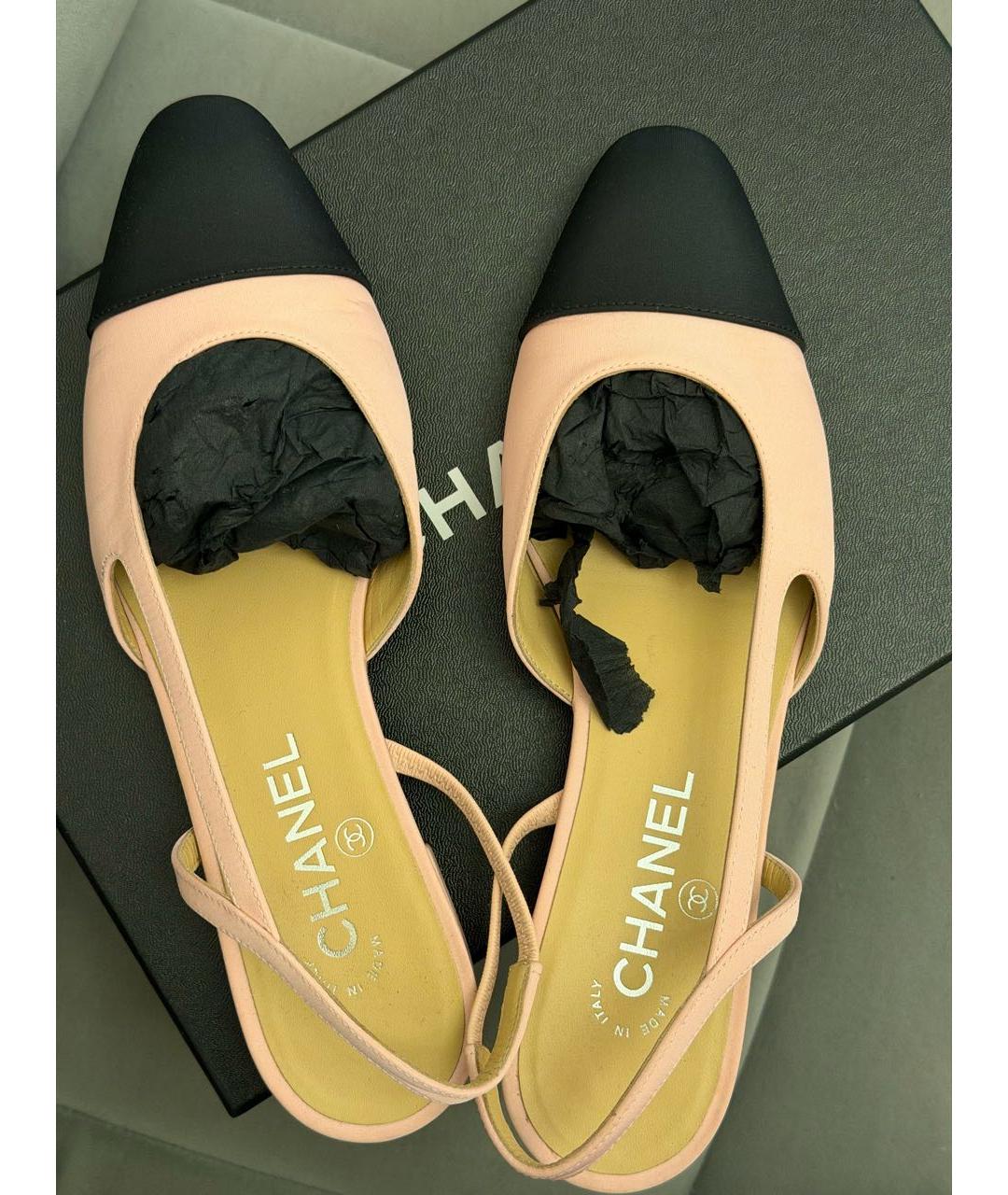 CHANEL Розовые текстильные туфли, фото 3