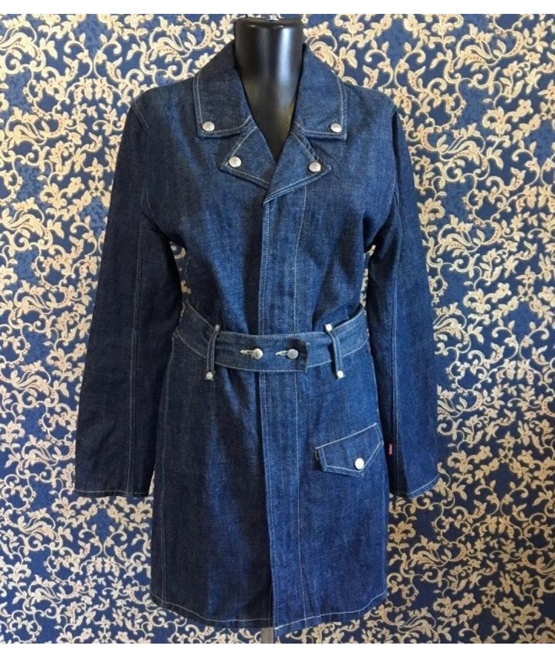 LEVI'S Синий деним тренч/плащ, фото 8