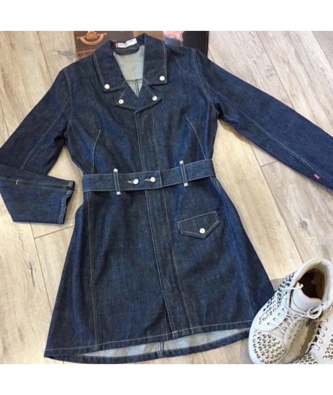 LEVI'S Синий деним тренч/плащ, фото 5