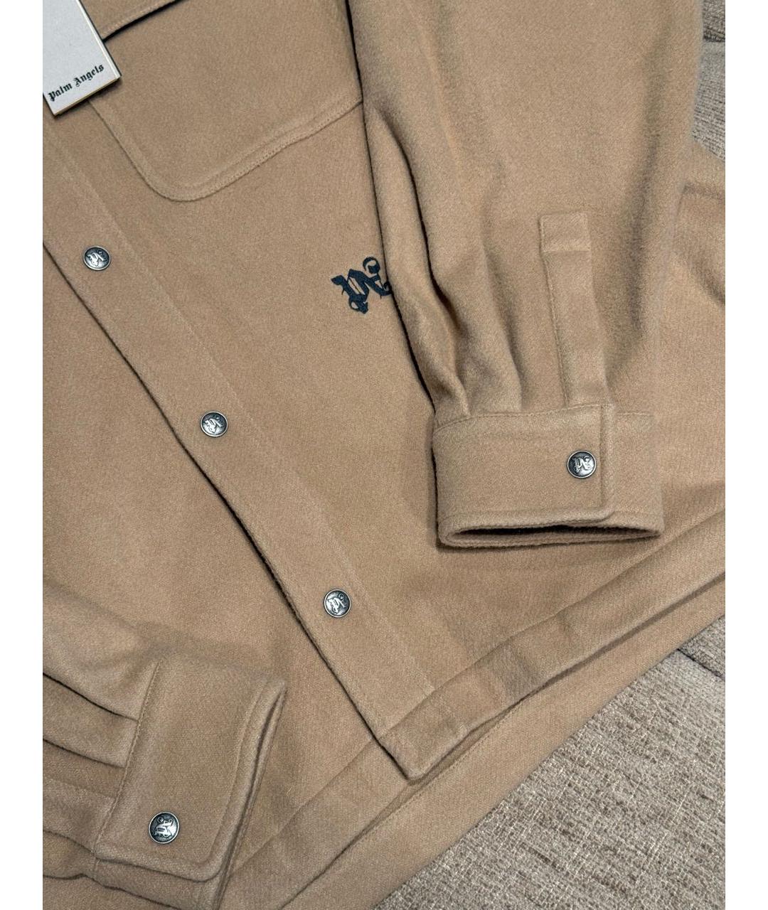 PALM ANGELS Бежевая кэжуал рубашка, фото 4
