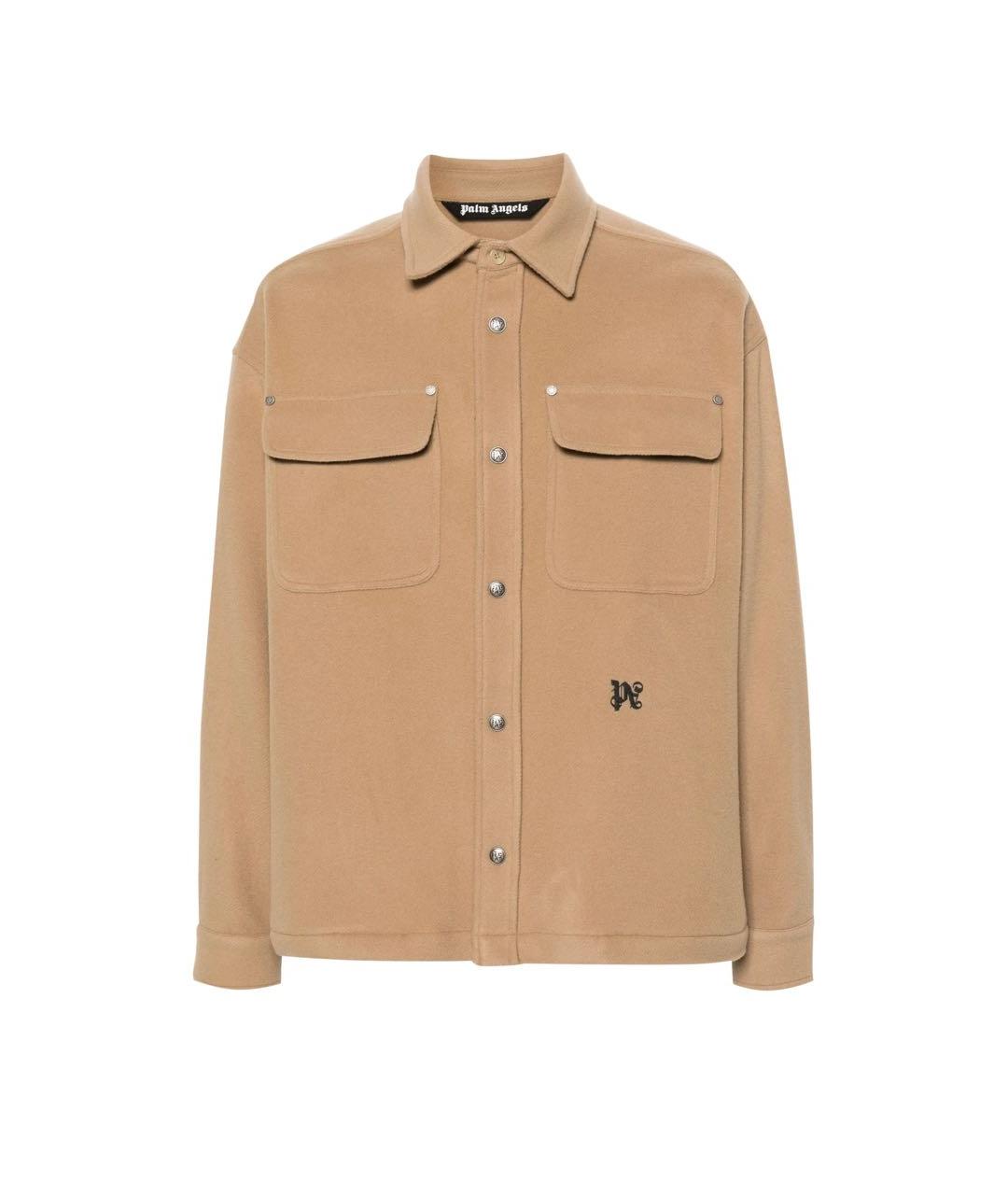 PALM ANGELS Бежевая кэжуал рубашка, фото 5