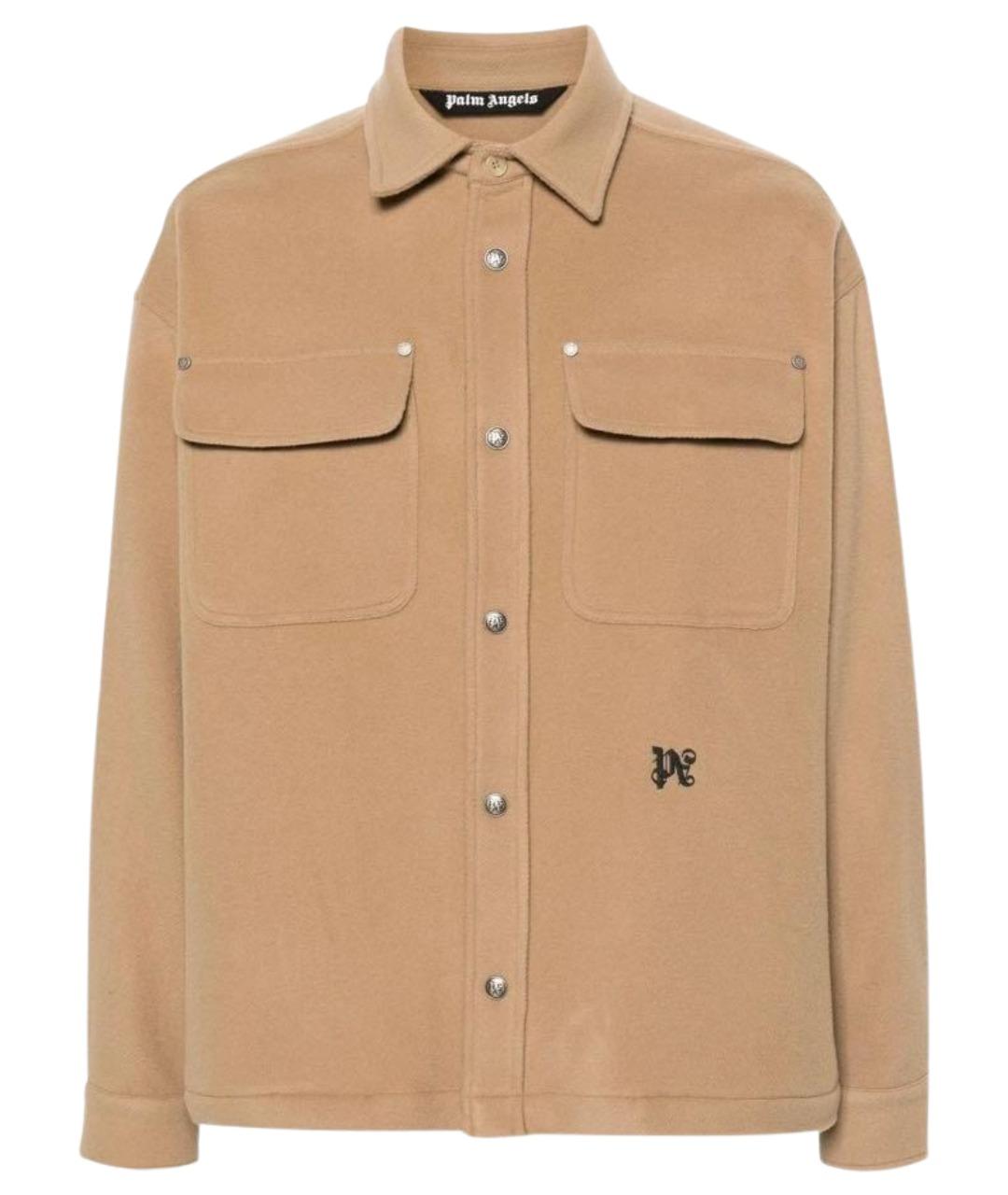 PALM ANGELS Бежевая кэжуал рубашка, фото 1