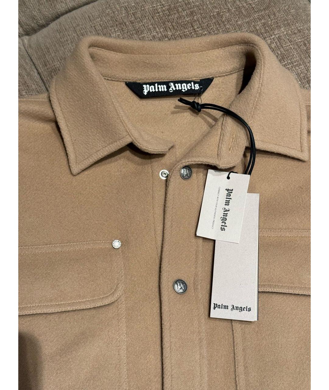 PALM ANGELS Бежевая кэжуал рубашка, фото 3