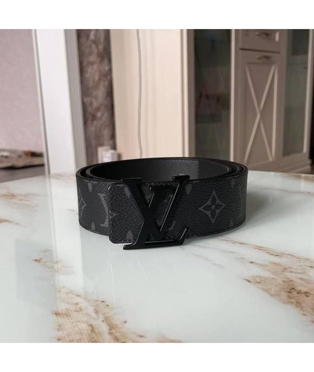 LOUIS VUITTON Черный кожаный ремень, фото 7