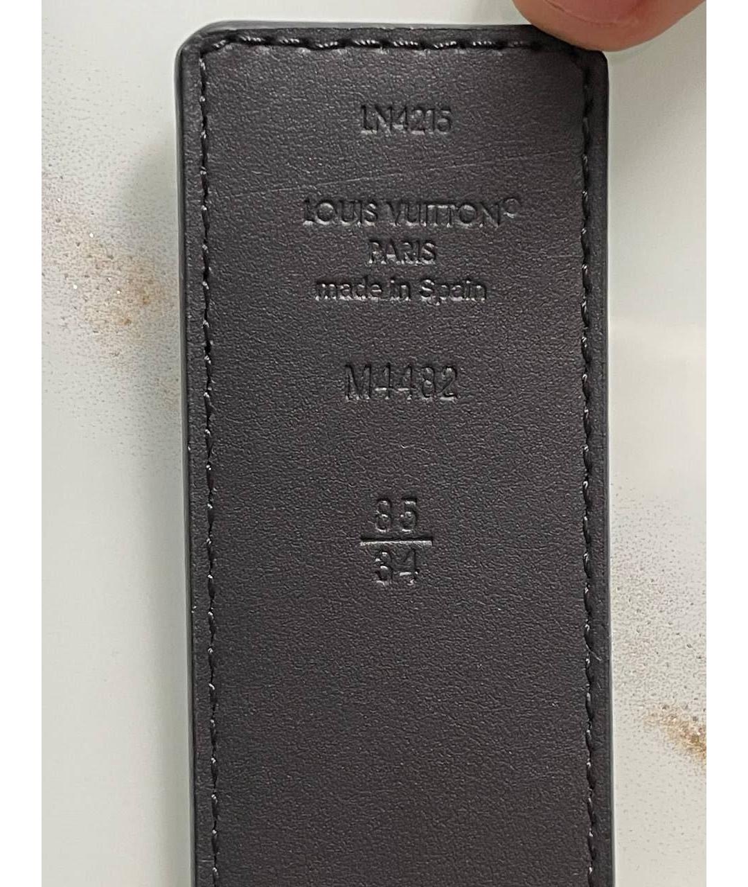 LOUIS VUITTON Черный кожаный ремень, фото 3