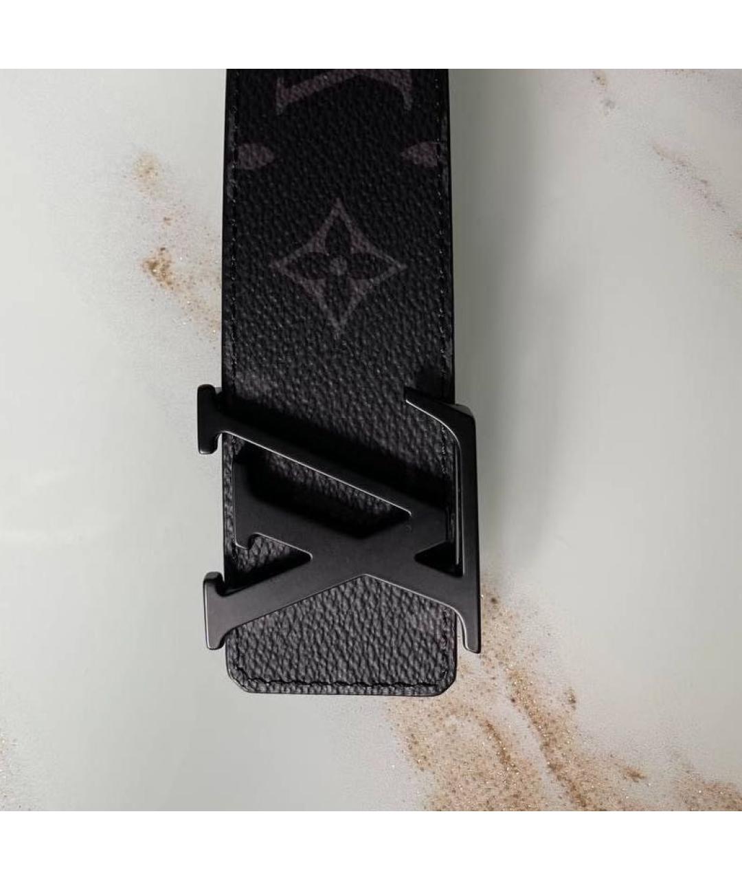 LOUIS VUITTON Черный кожаный ремень, фото 2